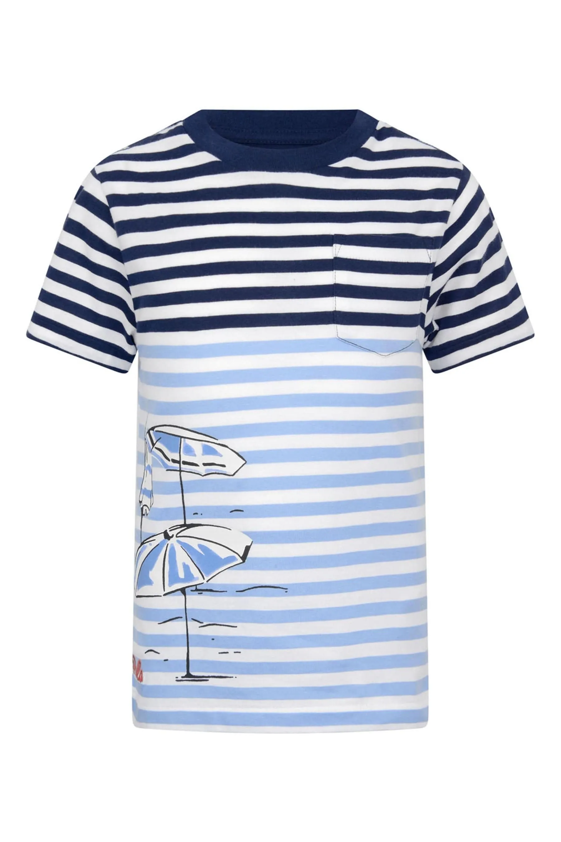 Ralph Lauren Boys Blue Multi Stripe Cotton Jersey T-Shirt