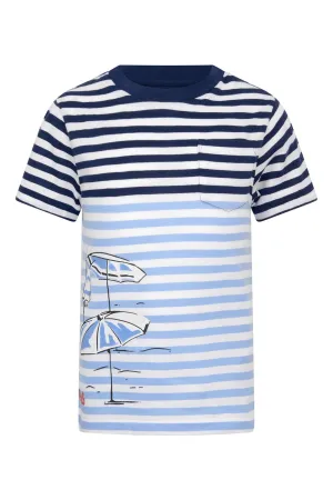 Ralph Lauren Boys Blue Multi Stripe Cotton Jersey T-Shirt