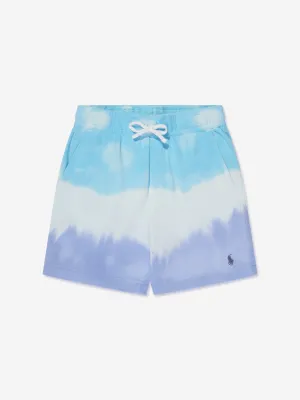 Ralph Lauren Boys Tie Dye Logo Shorts in Blue