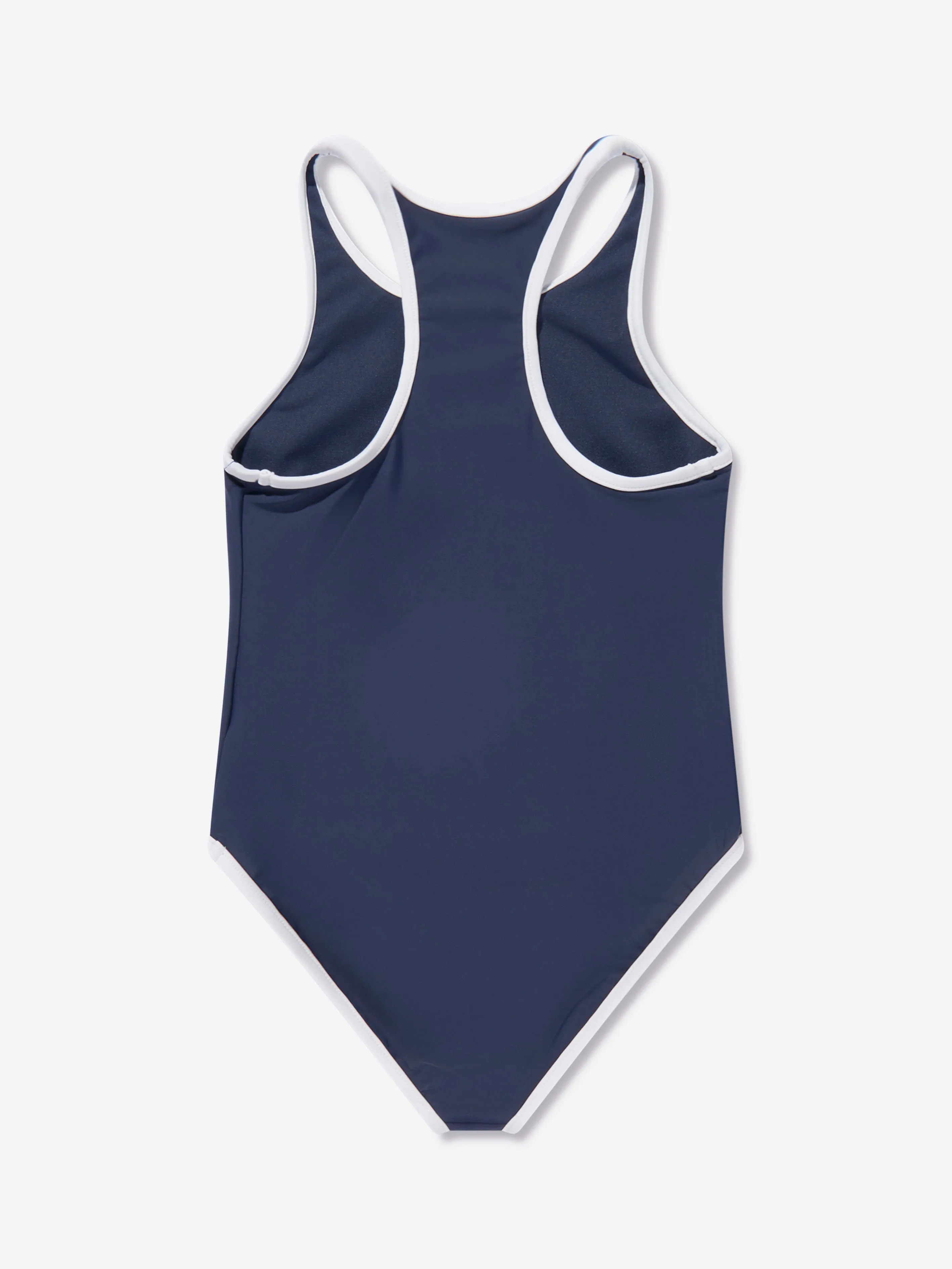 Ralph Lauren Girls Embroidered Bear Swimsuit in Navy