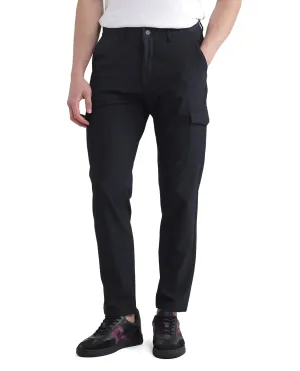 Rare Rabbit Men Traco Black Button And Zip Closure Plain Trouser