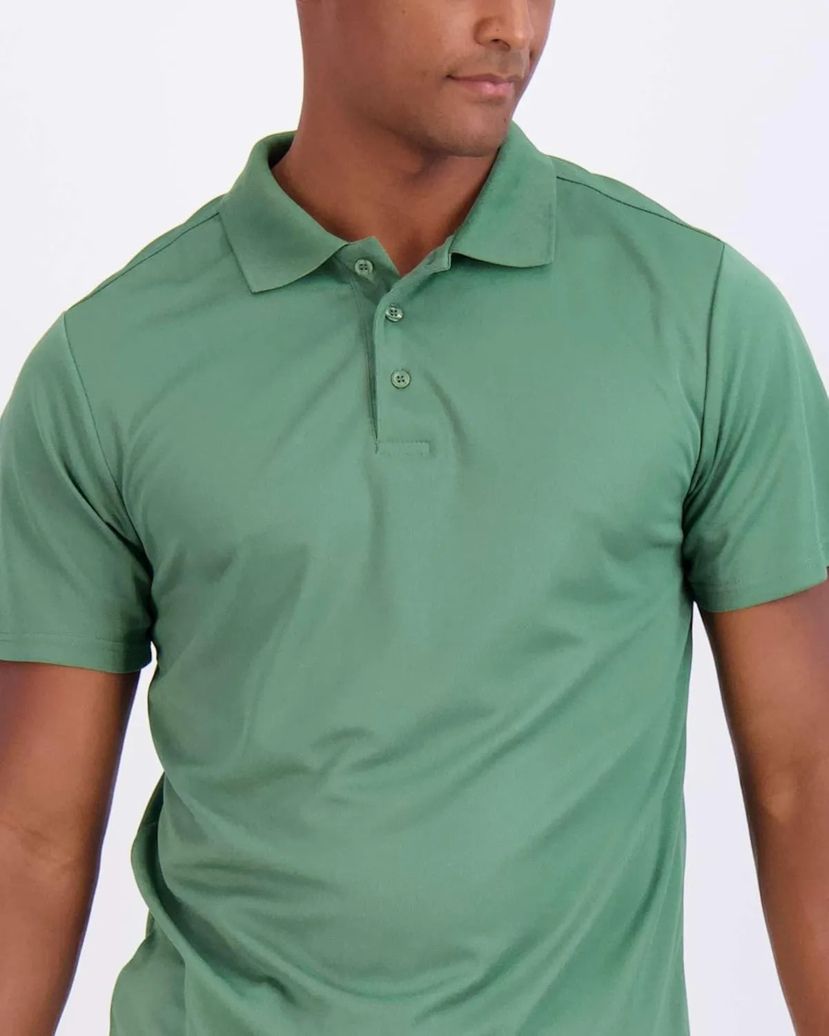 Real Essentials 3 Pack: Men's Quick-Dry Short Sleeve Athletic Performance Polo Shirt (Available in Big & Tall)