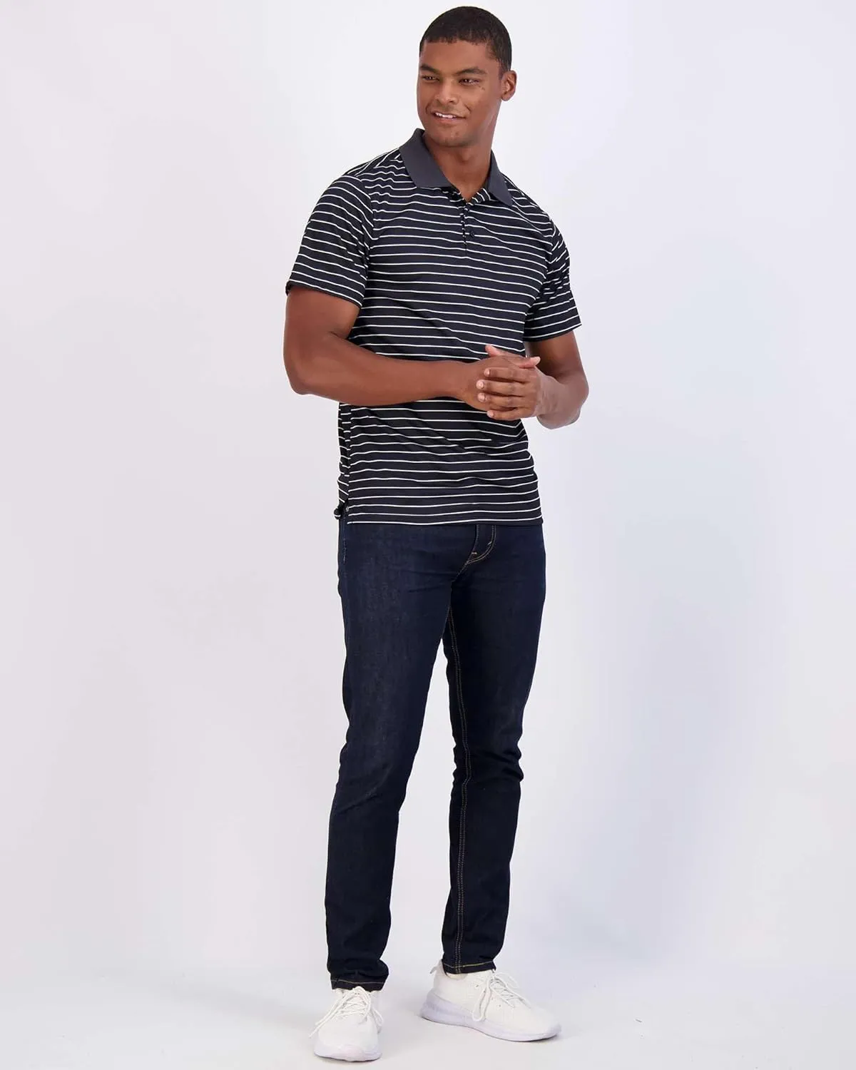 Real Essentials 3 Pack: Men's Quick-Dry Short Sleeve Athletic Performance Polo Shirt (Available in Big & Tall)
