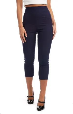 Ro Rox Ella Capri Pants for Women - 1950s Vintage Women's Trousers - High Waist Three Quarter Pant - Zipper & Slits on Back