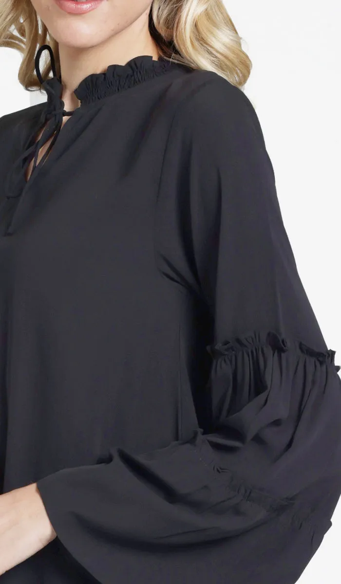 Saba Long Modest Tunic Dress - Black