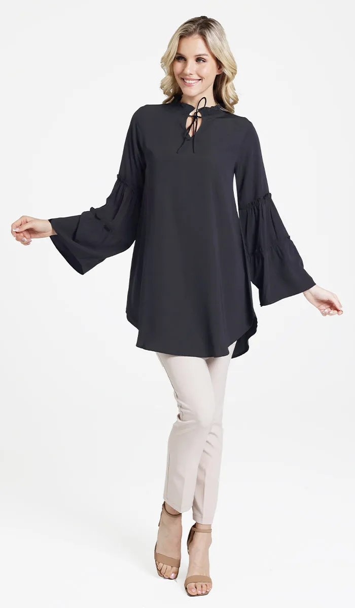 Saba Long Modest Tunic Dress - Black