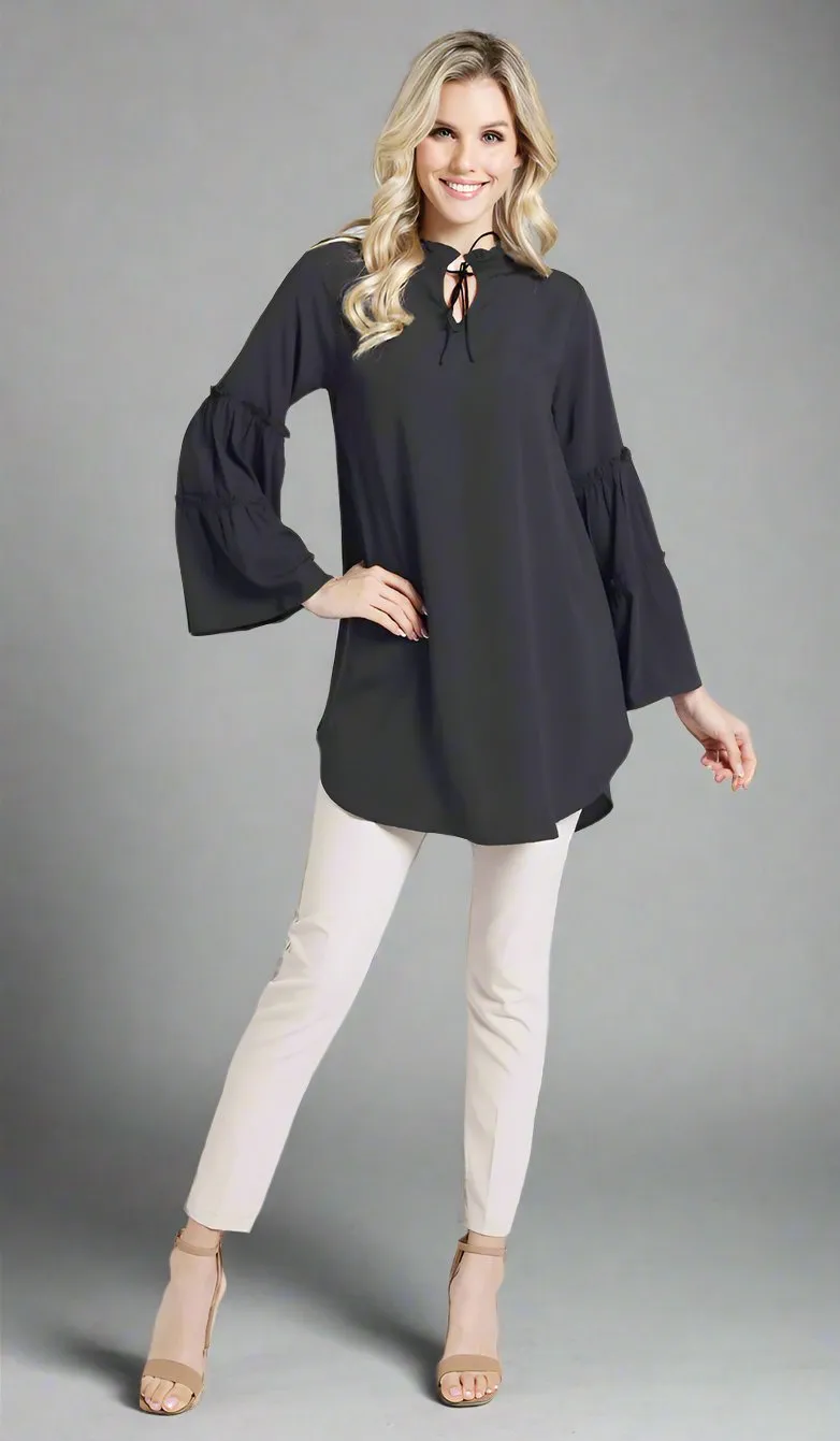 Saba Long Modest Tunic Dress - Black