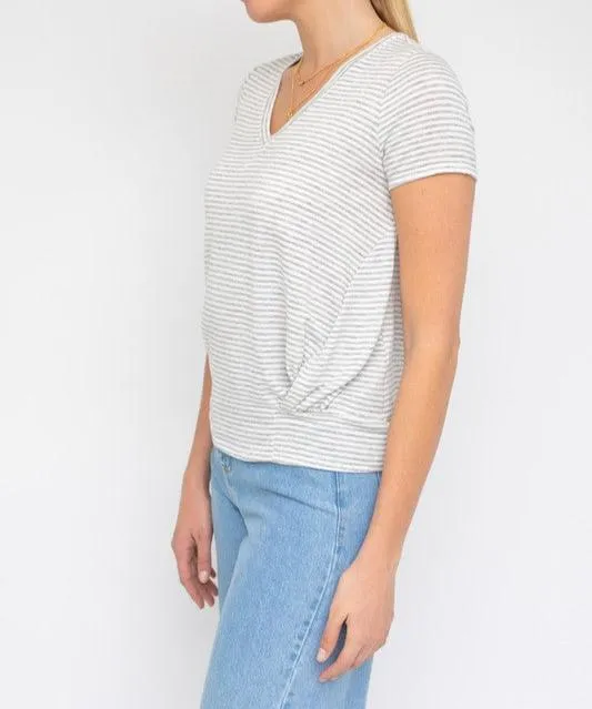 Short Sleeve Twist Front Top