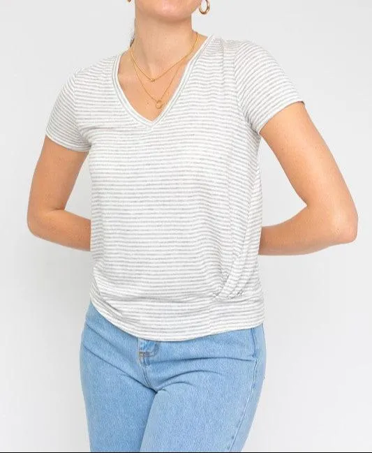 Short Sleeve Twist Front Top