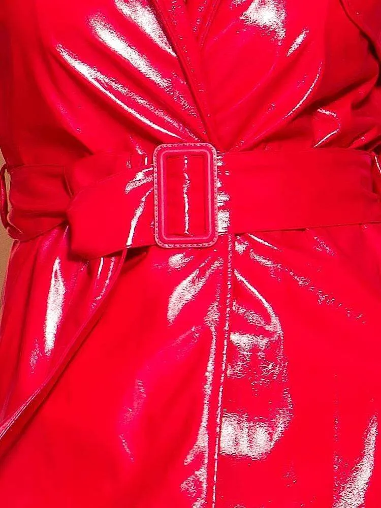 Stylish Bright Leather Party Tuxedo Dress