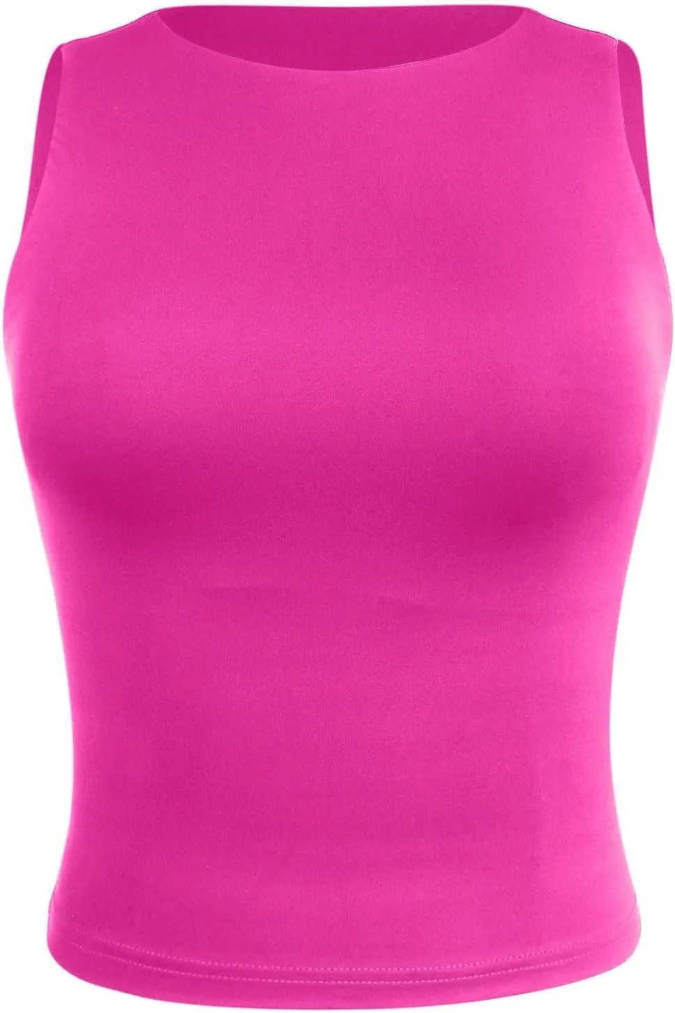 Women Casual Crop Tank Tops Sexy Open Back Sleeveless Crop Vests Scoop Neck Slimming Tanks Summer Blouse