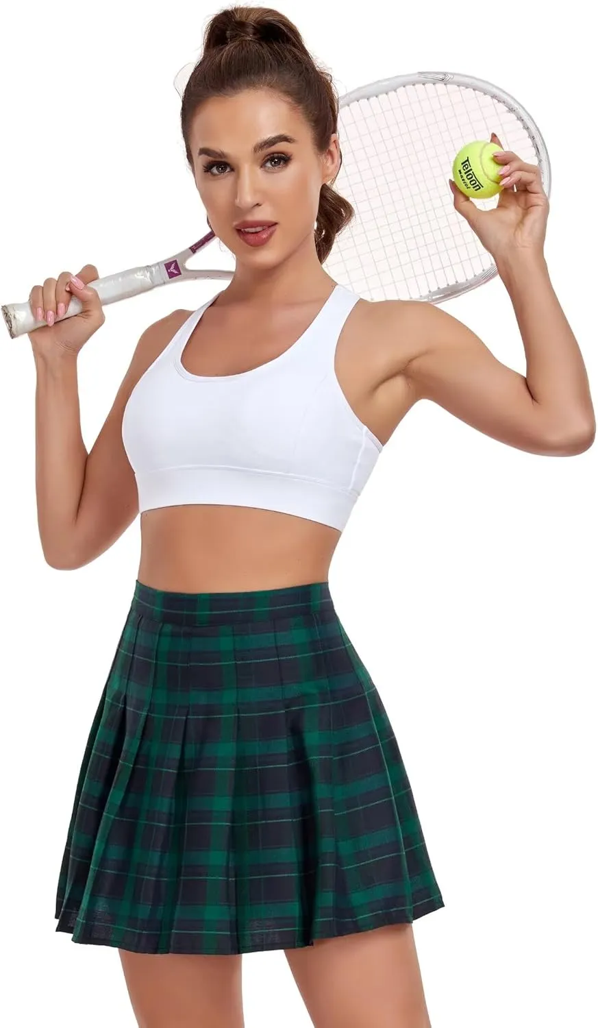 Women's High-Waisted Pleated Skirt with Shorts Mini Tennis Athletic Golf Skirts Girls Skater Skorts Cheer Uniform