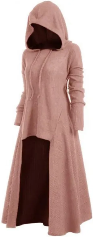 Women's Hooded High Low Drop Shoulder Longline Sweater