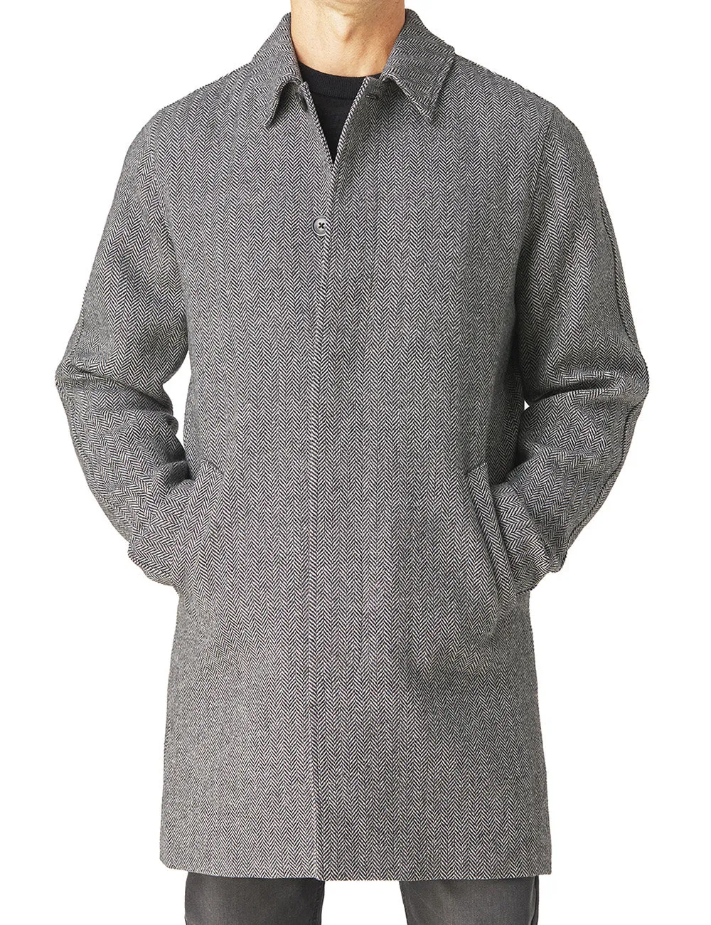 Wool Herringbone Raglan Coat