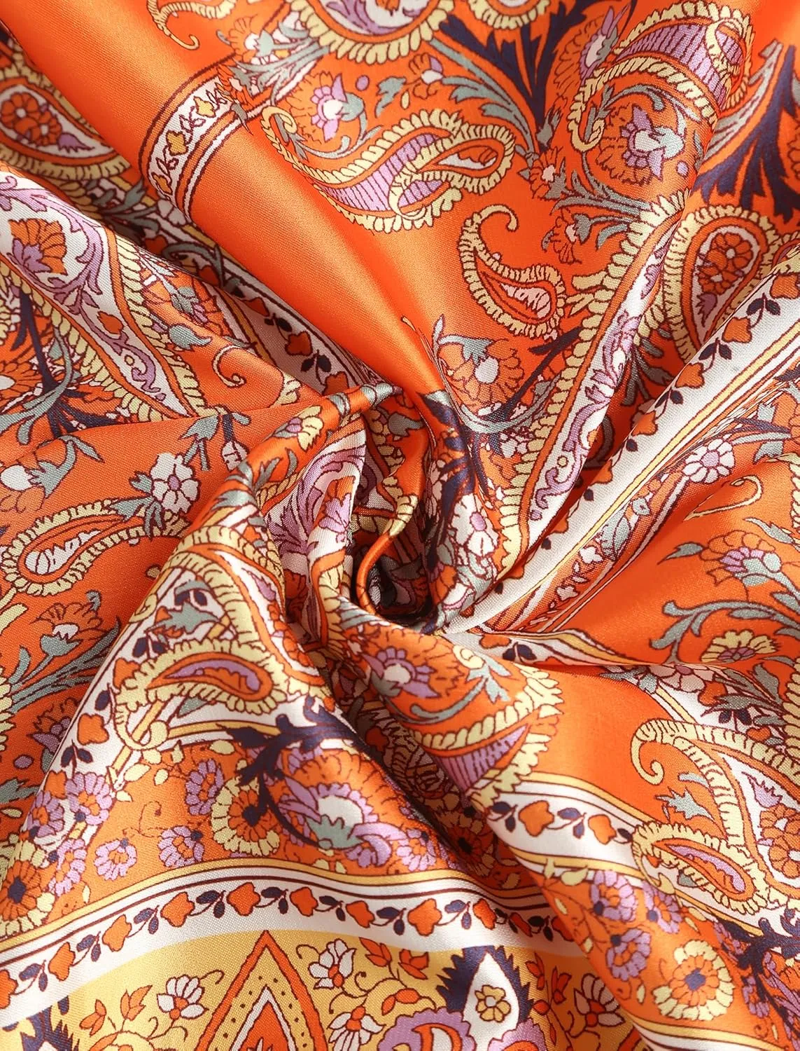 ZAFUL Women's Boho Skirt Asymmetrical Skirts Tied Floral Paisley Printed High Waist Ruched Skirts for Women